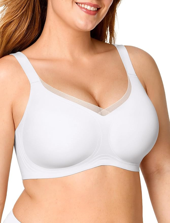OEAK Womens Wireless Bras V Mesh Comfortable Bralette Supportive Tshirt Bra No Underwire Seamless... | Amazon (US)