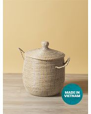 17x21 Seagrass Hamper With Lid | HomeGoods