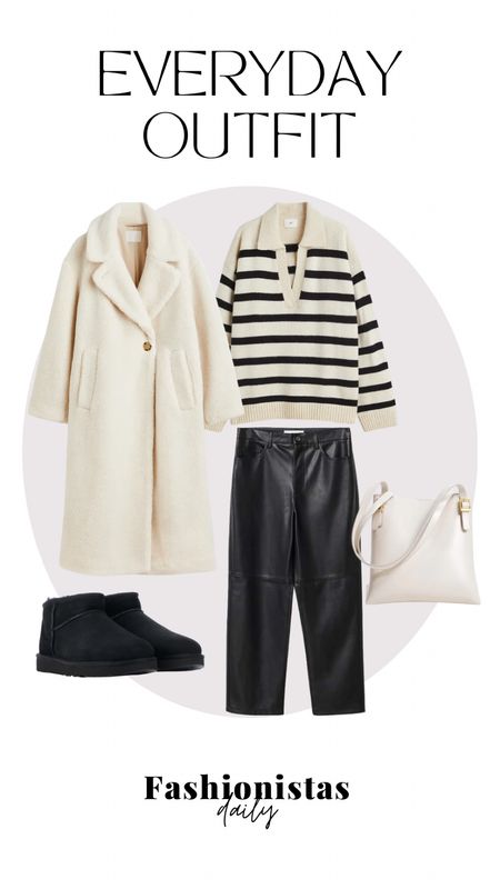 Fall & winter inspiration 🍂 Cozy teddy coat, leather pants, striped knit, ugg boots

#LTKstyletip #LTKSeasonal #LTKeurope