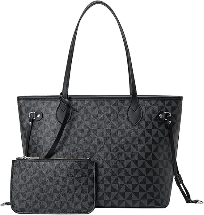 Fashion Designer Purses Shoulder TOTE Bags for Women Checkered Satchel Handbags 2pcs with Small W... | Amazon (US)