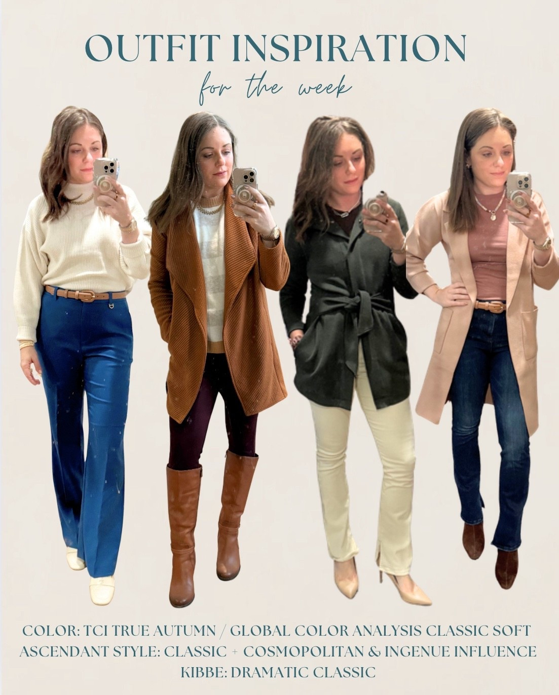 Recent Outfits - including a few more casual looks.

Color wise, I’ve been living comfortably in the autumn and summer palette and focusing more on style and how things pair with my closet overall.

I’ve also been trying to apply the Kibbe Dramatic Classic concepts and accommodations into my looks

#LTKootd #LTKmomlife #LTKSaleAlert