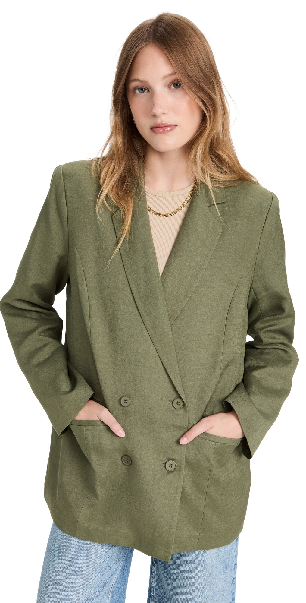 Lioness La Quinta Blazer Khaki M | Shopbop