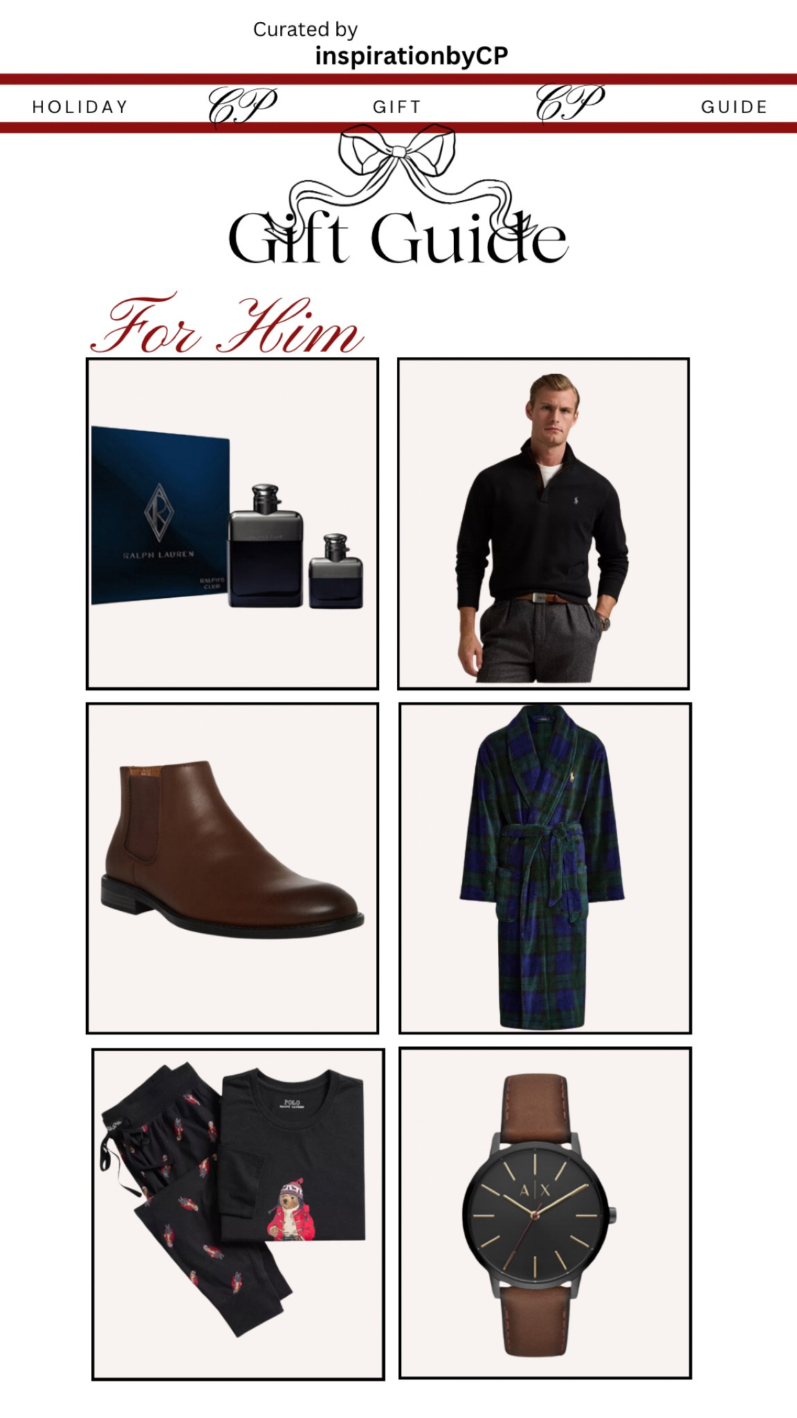 MACYS BLACK FRIDAY SALE—GIFT GUIDE
#giftguide #giftidea #forhim #giftideas #menpajamas #polo #menrobe #leather #polosweater #menboots #menwatch #macys #sale #blackfriday

#LTKGiftGuide #LTKMens #LTKSaleAlert