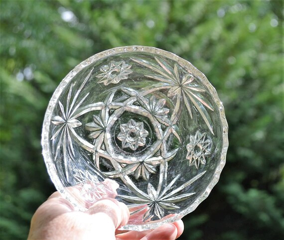Vintage Prescut Clear Glass Small Round Bowl Salad Bowl Pressed Glass Anchor Hocking Tea Party We... | Etsy (US)