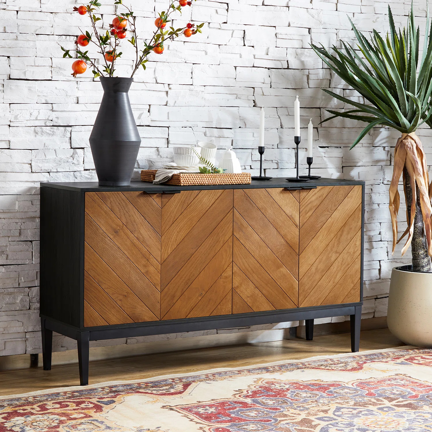 Mercury Row® Whetsel Modern 55" Wide Sideboard with 4 Swinging Door & Reviews | Wayfair | Wayfair North America