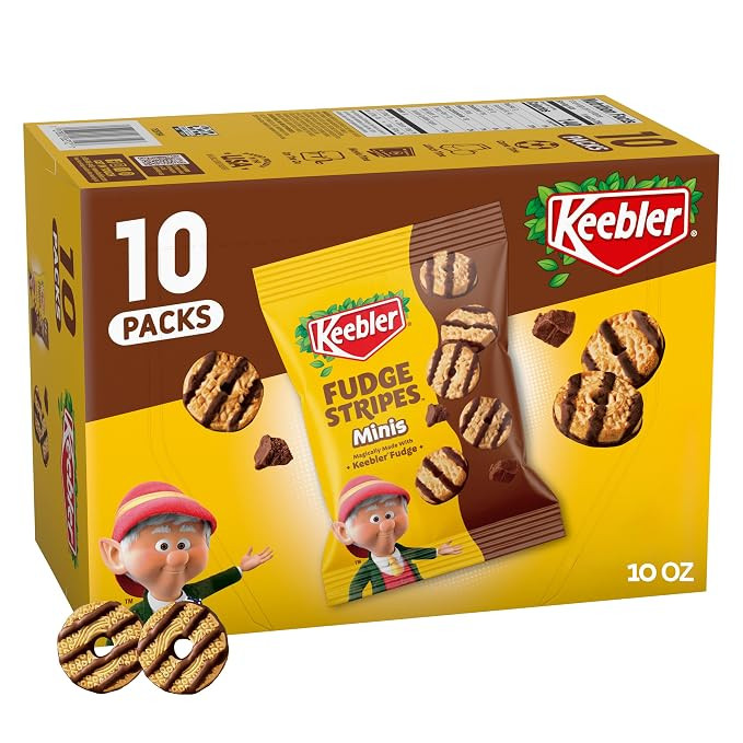 Keebler Fudge Stripes Cookies Minis, with Keebler Fudge, Original, 10 Ct | Amazon (US)