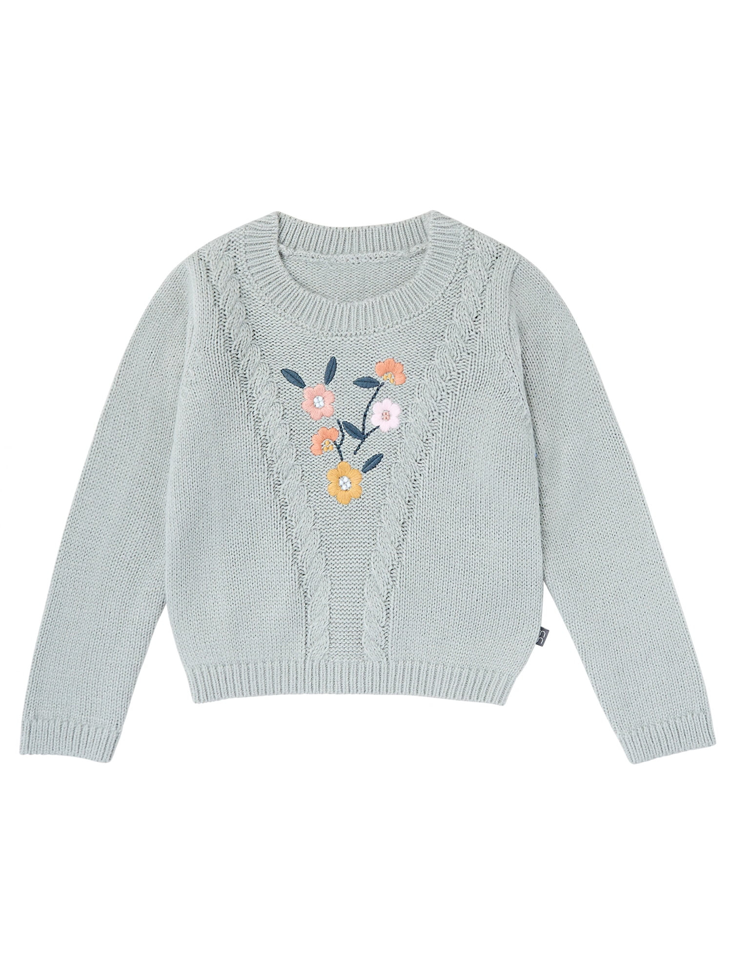 Modern Moments by Gerber Toddler Girl Sweater with Textural Stitches and Embroidery, Sizes 12M-5T | Walmart (US)