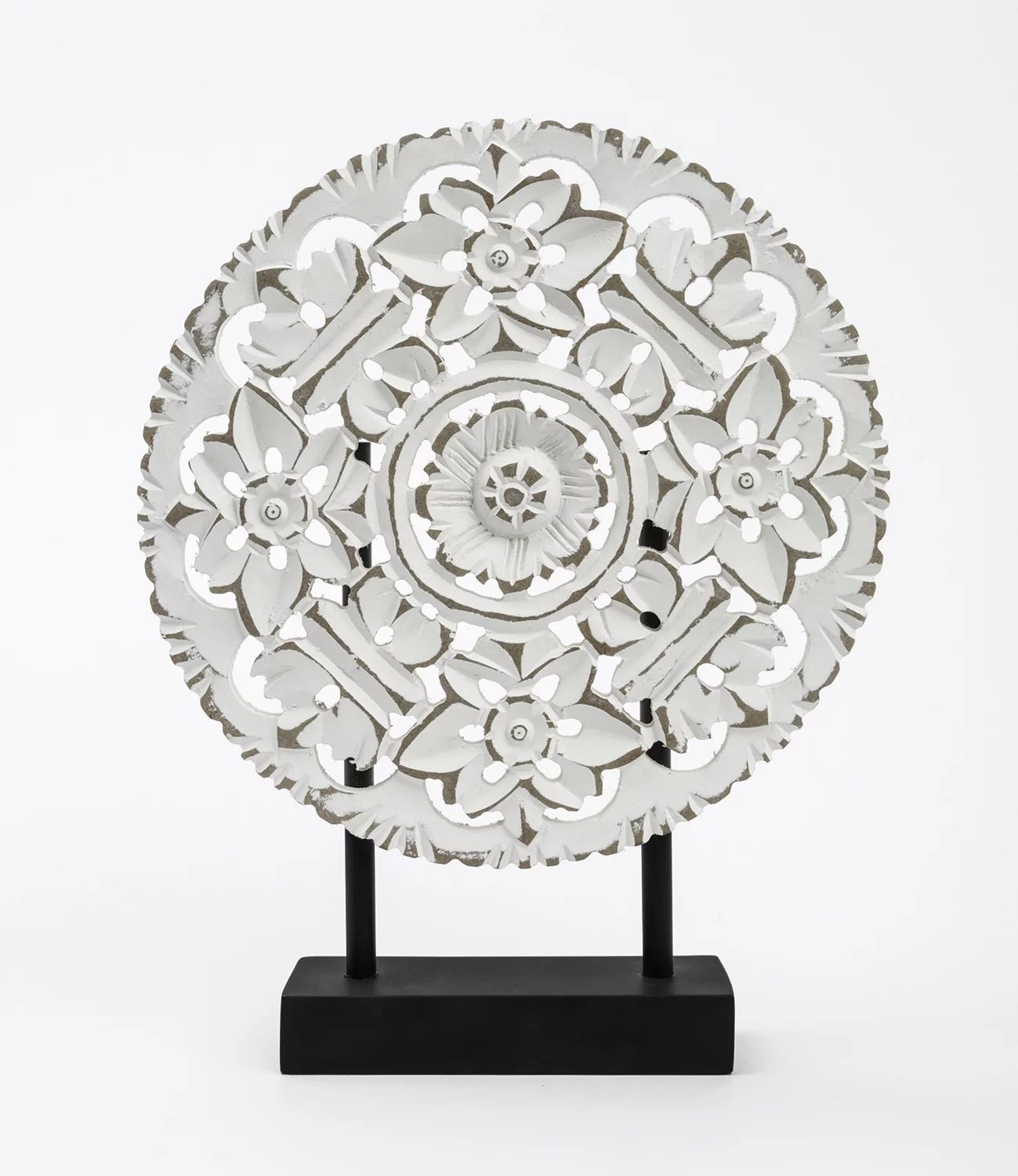 Mainstays White and Black MDF Wood and Metal12 inch Decorative Medallion | Walmart (US)