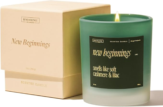 Benevolence LA New Beginnings Scented Soy Candle, 10 oz 40-50 Hour Burn, Housewarming Gifts, New ... | Amazon (US)