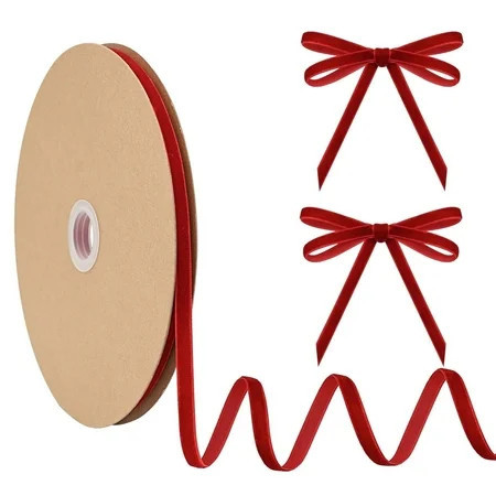LoomJoyz 1/4 inch x 25 Yards Velvet Ribbon, Vintage Style red, for gift wrapping, wedding decorations, and DIY hair accessories | Walmart (US)
