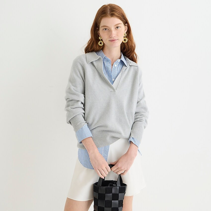 Cashmere collared V-neck sweater | J. Crew US