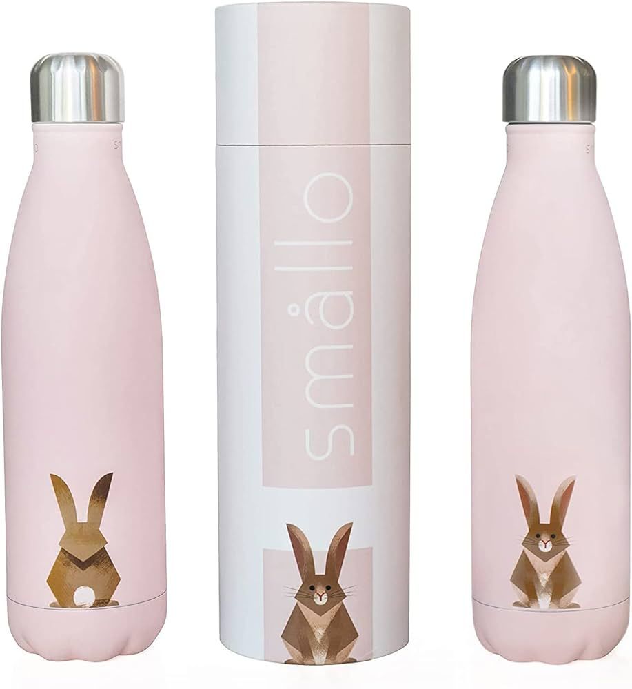 smållo | Water Bottle with Cute Bunny Design | Stainless Steel | Double Wall Insulated | Pink | ... | Amazon (US)