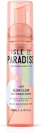 Isle of Paradise Glow Clear Self Tanning Mousse - Color Correcting Tanning Foam, Vegan and Cruelt... | Amazon (US)