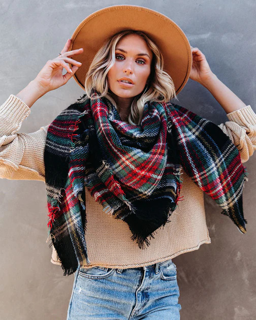 Total Eclipse Plaid Blanket Scarf | VICI