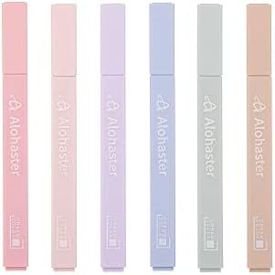 Amazon.com : Alohaster HPSIZEE Aesthetic Cute Highlighters Mild Assorted Colors With Soft Chisel ... | Amazon (US)