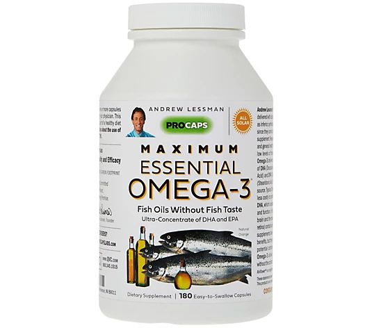 Andrew Lessman Maximum Essential Omega-3 Orange 180 Softgels | QVC