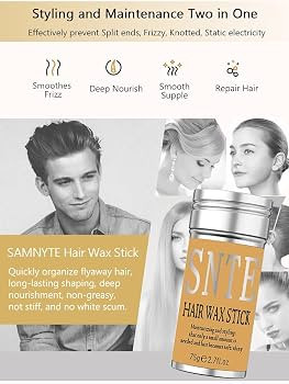 Samnyte , wax stick for hair Wigs Edge Control Slick, Pomade, Non-greasy Styling wax for Fly Away... | Amazon (US)