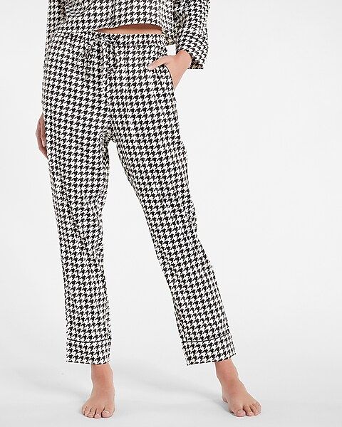 Houndstooth Satin Pajama Pant | Express