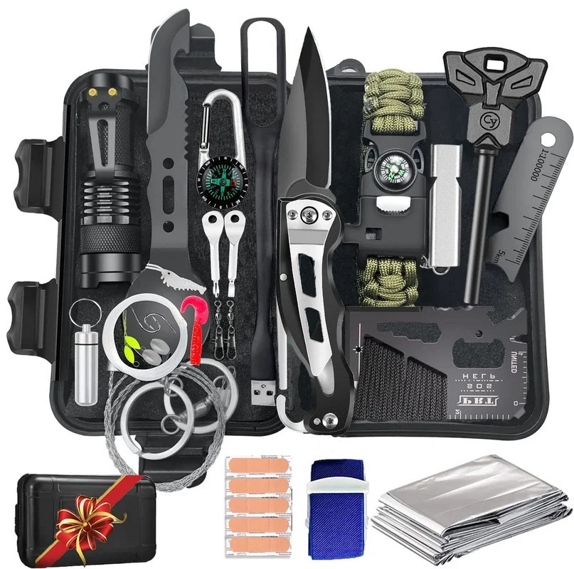 TEIPUERY Survival Kit 35 in 1,Emergency Survival Gear and Equipment, Fishing Hunting Birthday for... | Walmart (US)