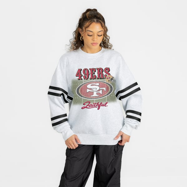 San Francisco 49ers Gameday Couture Women's Off the Grid Oversized Fleece Sweatshirt - Ash | Fanatics