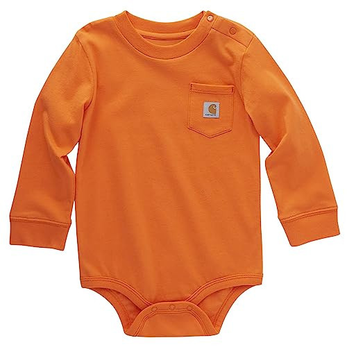 Carhartt Long-Sleeve Pocket Bodysuit, Exotic Orange, 9 Months | Amazon (US)