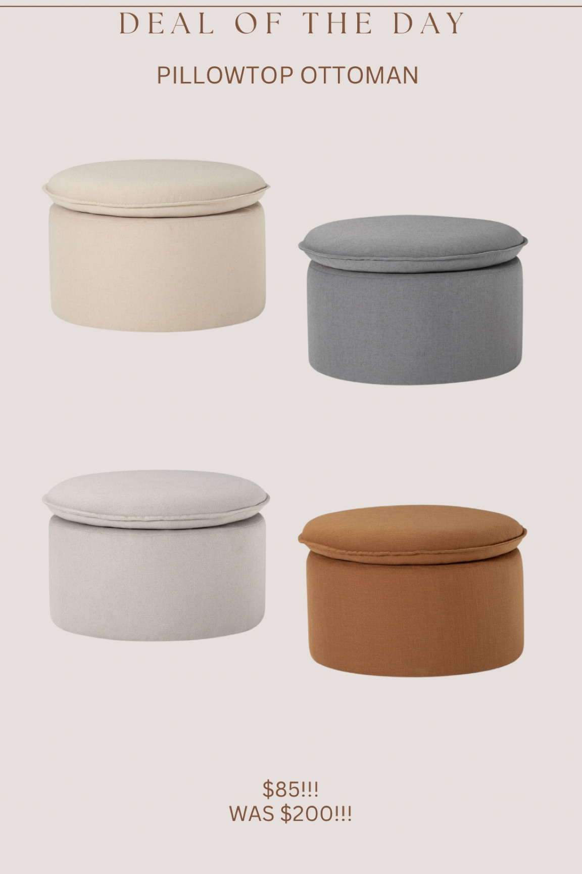 Wow!!  This gorgeous @amazon pillow top ottoman is on sale PLUS extra 50% off coupon right now!!! Love this style!! #ad #founditonamazon #amazonn

#LTKFindsUnder100 #LTKHome #LTKSaleAlert