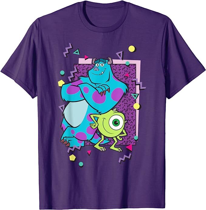 Disney Pixar Monsters Inc. Mike And Sully 90's Style T-Shirt | Amazon (US)