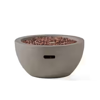 Noble House Tulip Light Gray Stone Outdoor Patio Fire Pit Bowl (No Tank Holder) 65739 - The Home ... | The Home Depot