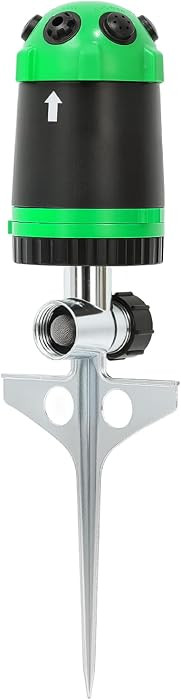 RESTMO Gear Drive Sprinkler with Metal Spike Base, 6-Pattern Multi-Adjustable Lawn Sprinklers for... | Amazon (US)