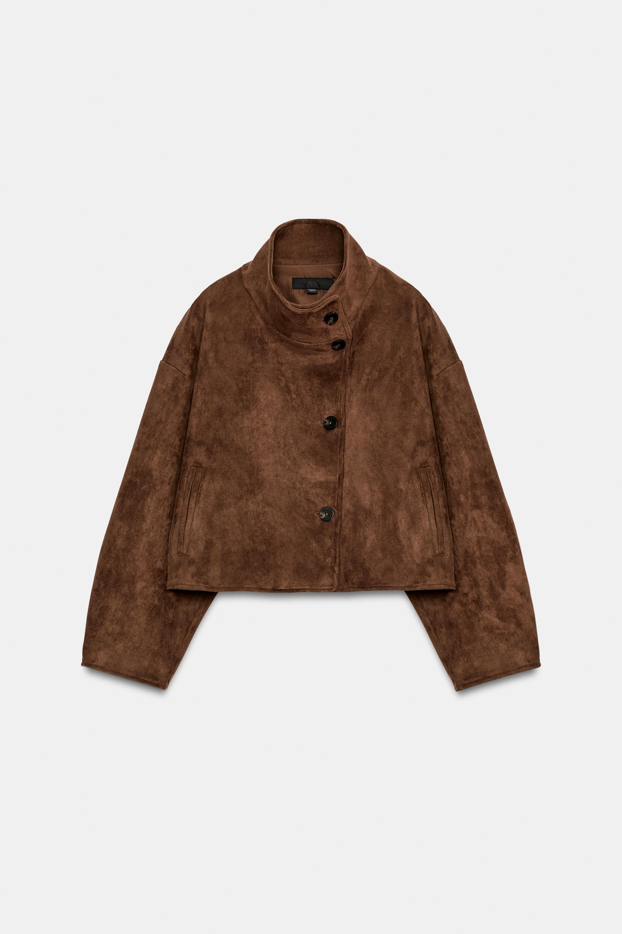 CROPPED FAUX SUEDE JACKET | Zara US