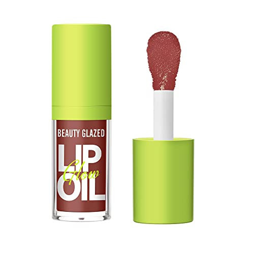 Beauty Glazed Big Brush Head Lip Oil, Ultra-Hydrating & Nourishing, Smooth Glossy Finish Lip Glow Oil, Shiny and Vegan Tinted Lip Gloss, Non-Sticky Formula (107# HUGGING) | Amazon (US)