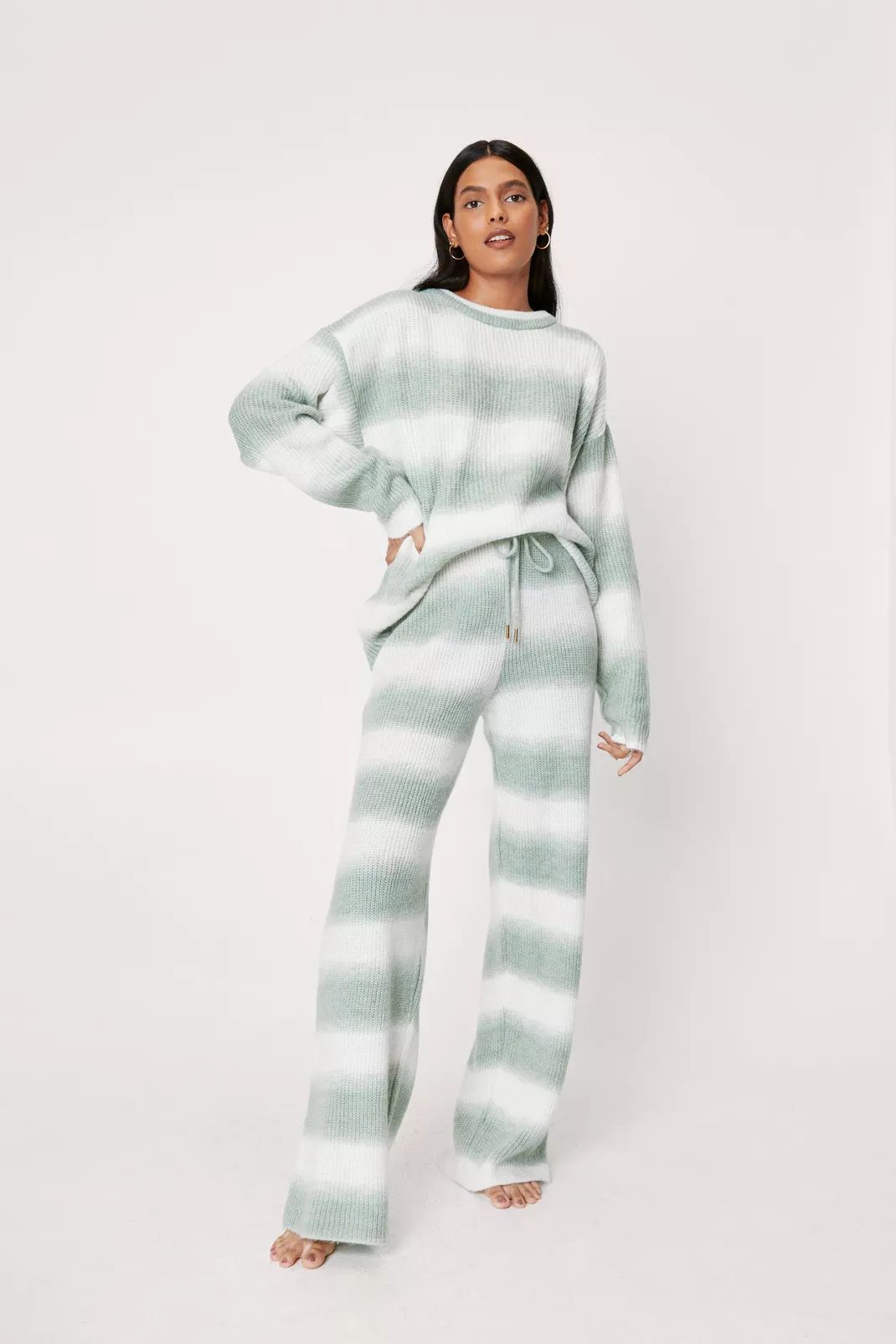 Ombre Knitted Wide Leg Pants Lounge Set | Nasty Gal (US)