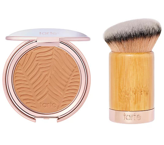 tarte Amazonian Clay Blurring Powder Foundation w/ Brush | QVC