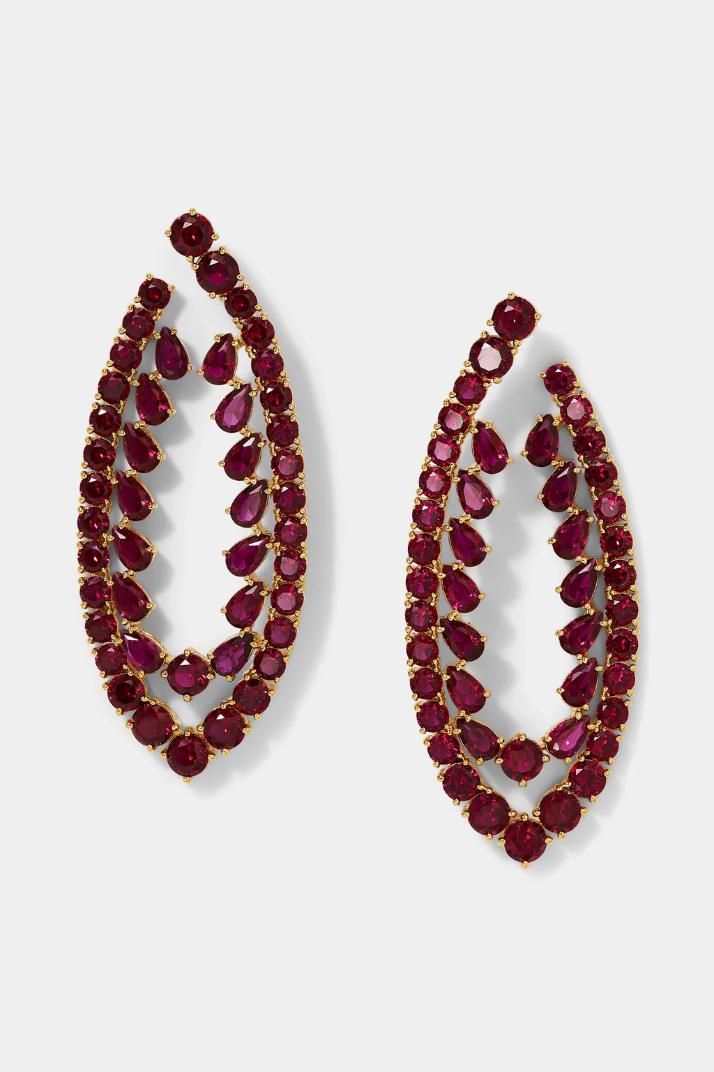 STARLET RED CZ FRONTAL EARRINGS | NADRI