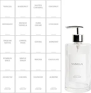 Ezebesta Coffee Syrup Labels Set for Coffee Bar Organization Custom Labels for Coffee Station Wat... | Amazon (US)