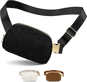 Fleece Belt Bag for Women, Sherpa Fanny Pack Crossbody Bags for Women Men Everywhere Belt Bag wit... | Amazon (US)