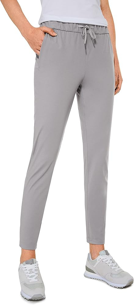 CRZ YOGA Women's 4-Way Stretch 7/8 Ankle Pants - 25"/27.5"/29" - Drawstring Tapered Comfort Travel T | Amazon (US)