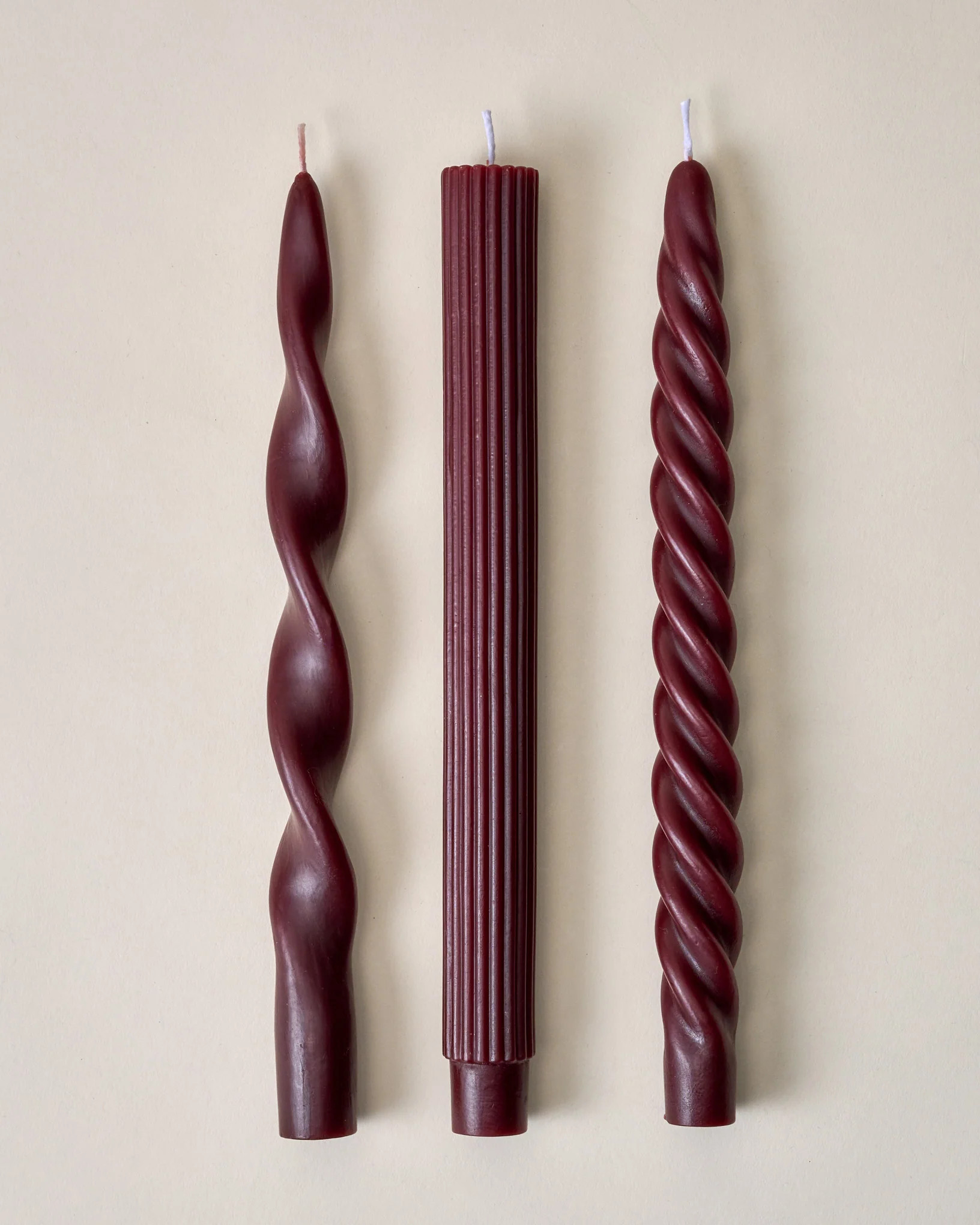 Assorted Drippy Taper Candle - Burgundy | Magnolia