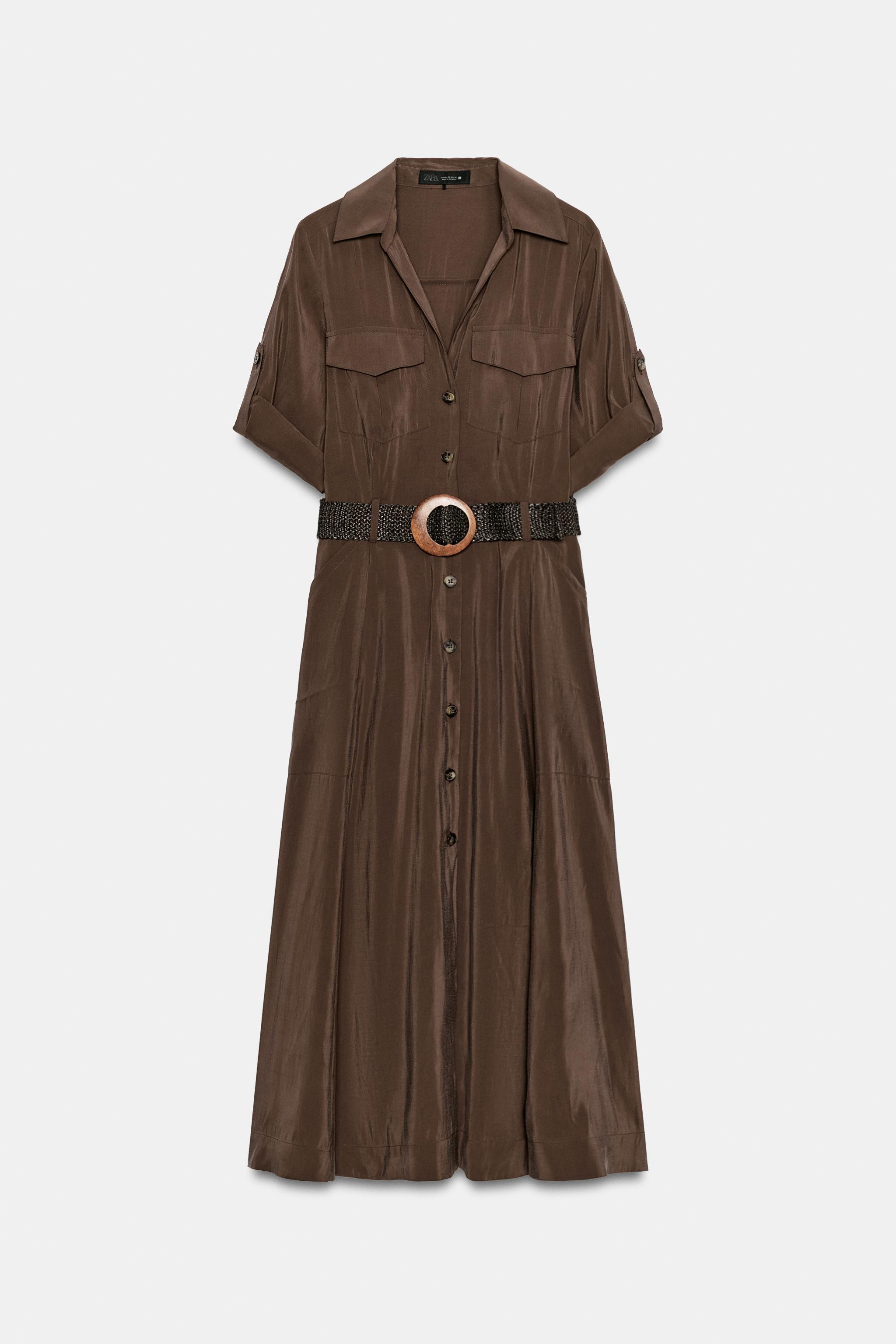 FLOWING SHIRT DRESS WITH BELT | Zara UK