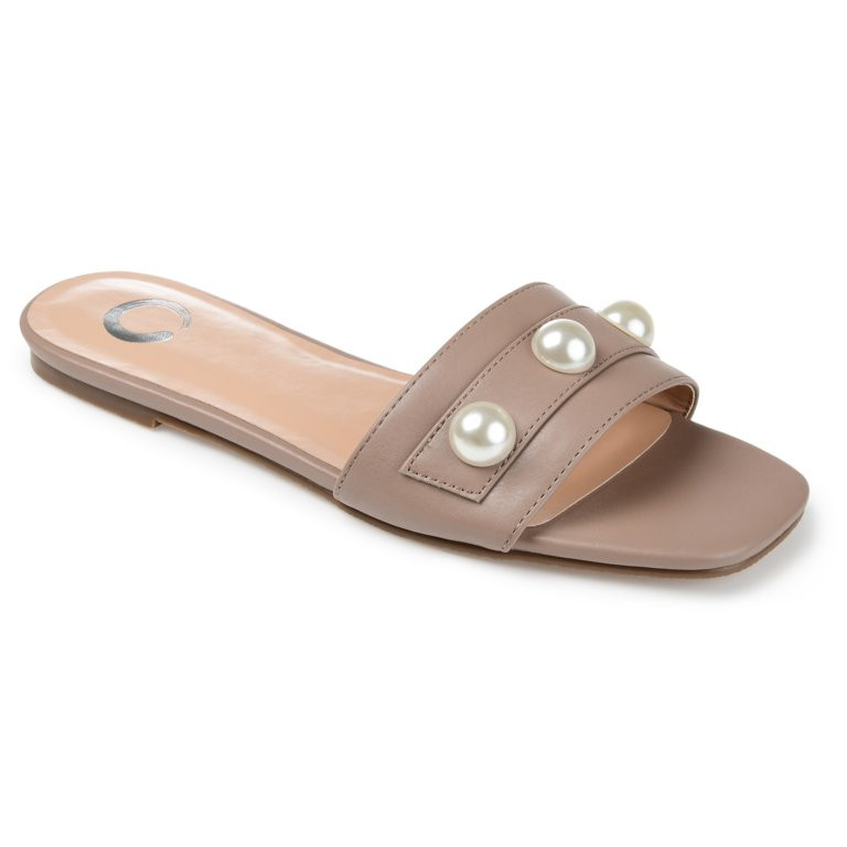 Brinley Co. Womens Faux Leather Pearl Accent Slide | Walmart (US)