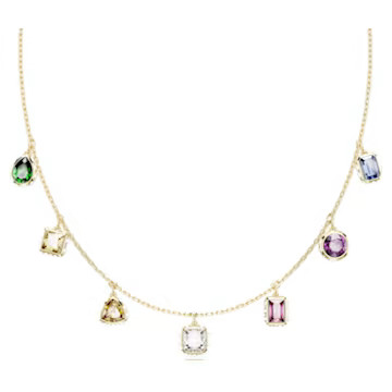 Chroma necklace, Mixed cuts, Multicolored, Gold-tone plated by SWAROVSKI | SWAROVSKI