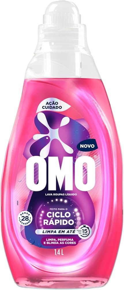 Lava-Roupas Líquido Omo Ciclo Rápido Ação Cuidado Frasco 1,4l | Amazon (BR)