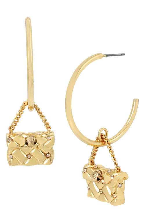 Kurt Geiger London Purse Hoop Earrings in Crystal at Nordstrom | Nordstrom