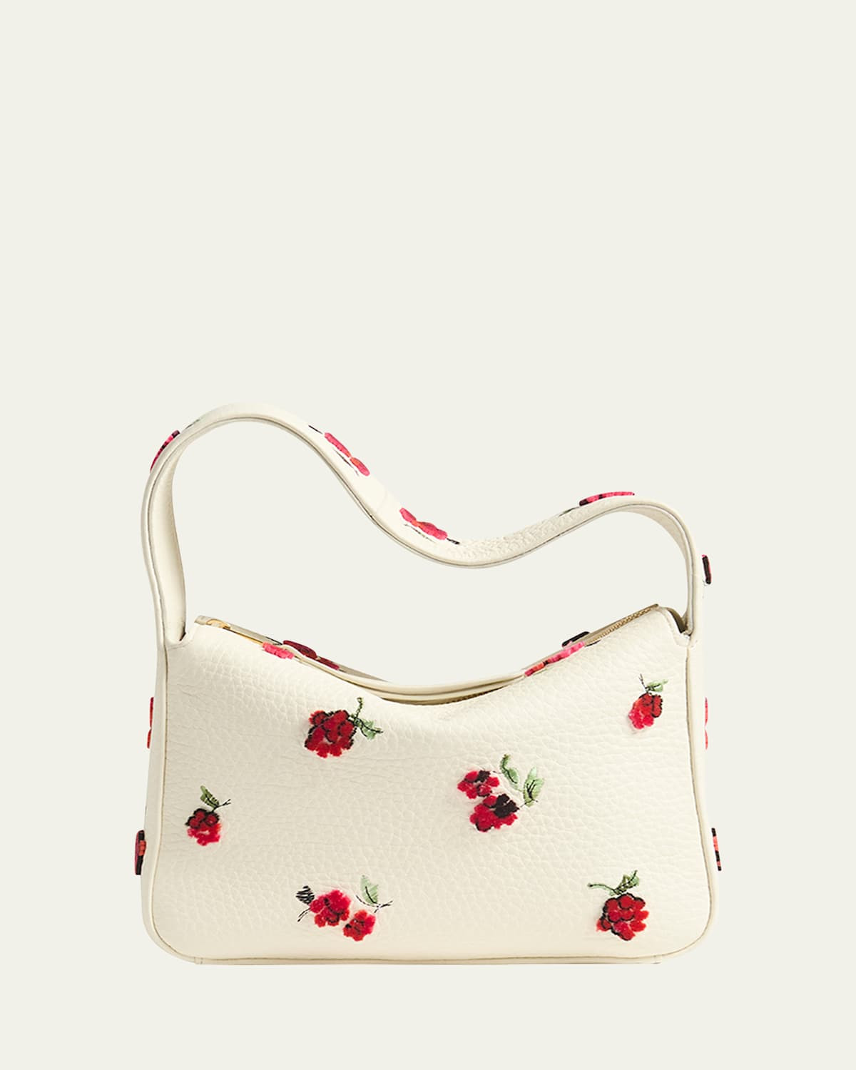 Elena Raspberry Applique Leather Shoulder Bag | Bergdorf Goodman