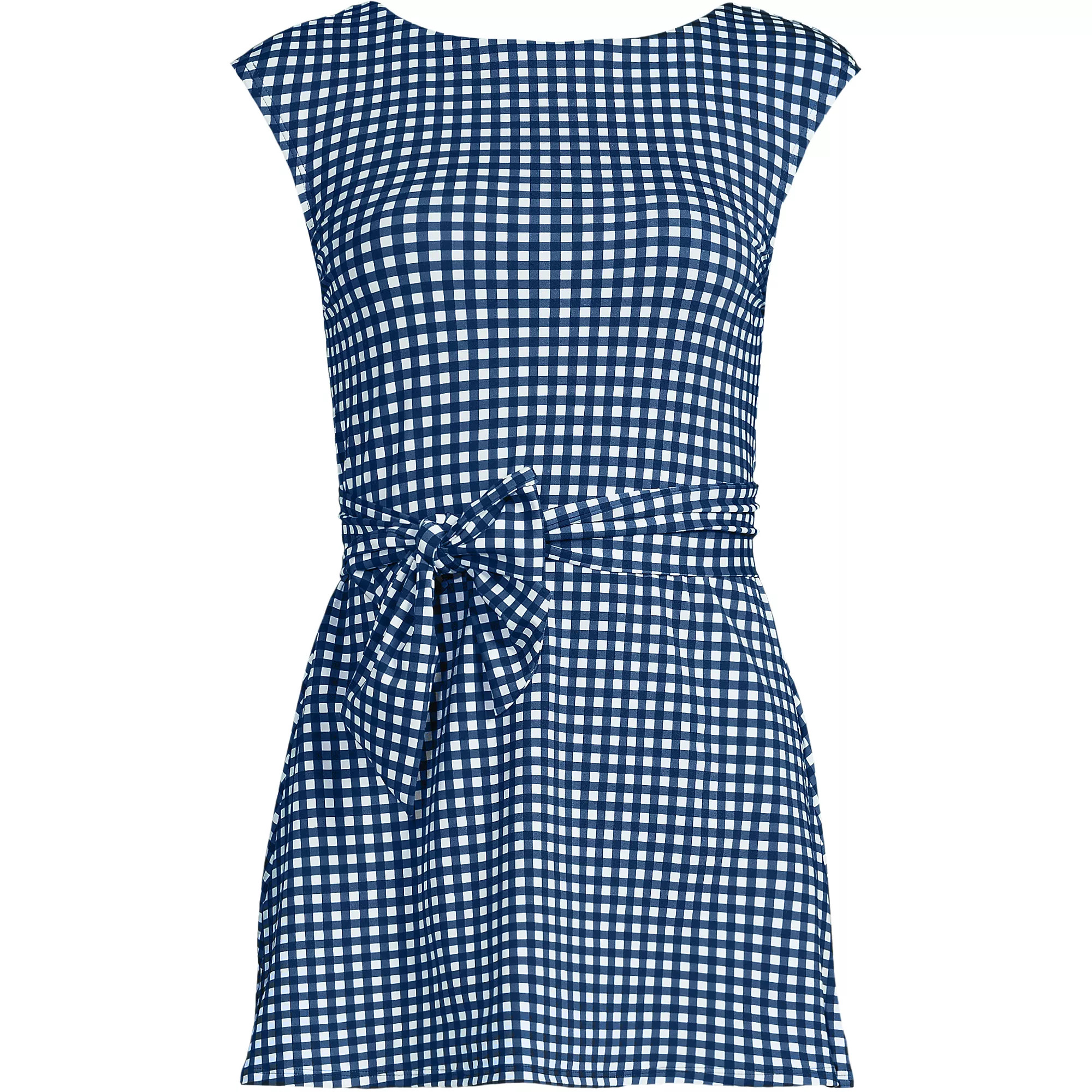 Women's Cap Sleeve Tie Belt Mini Swim Dress | Lands' End (US)