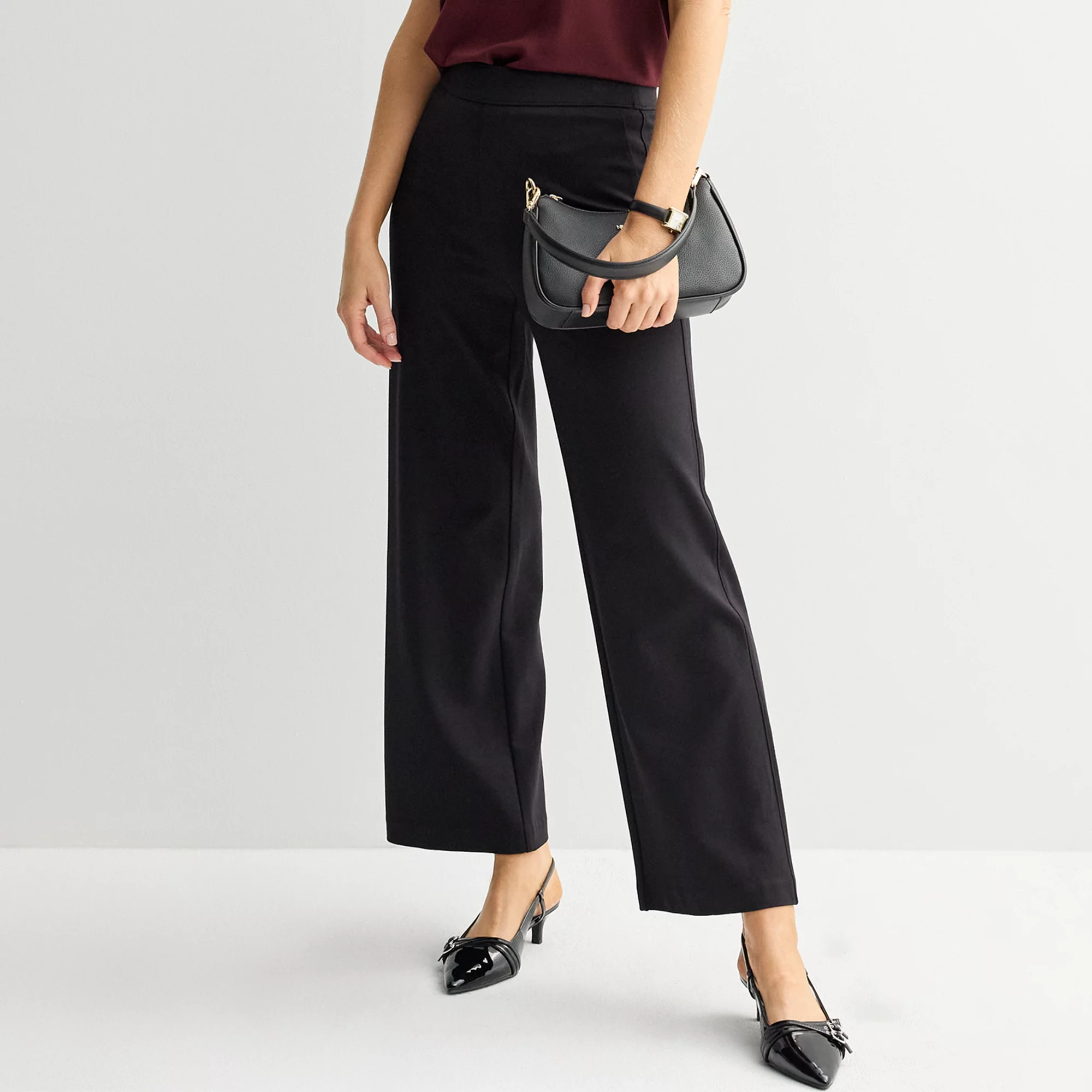 Women's Nine West High-Rise Wide-Leg Ponte Pants | Kohl's