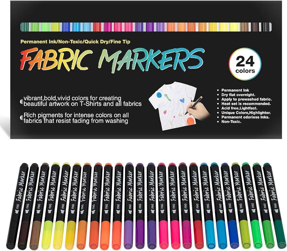 Fabric Markers Permanent for T Shirts Baby Clothes Onesies Bibs White Pillow Canvas Tote Bags Clo... | Amazon (CA)