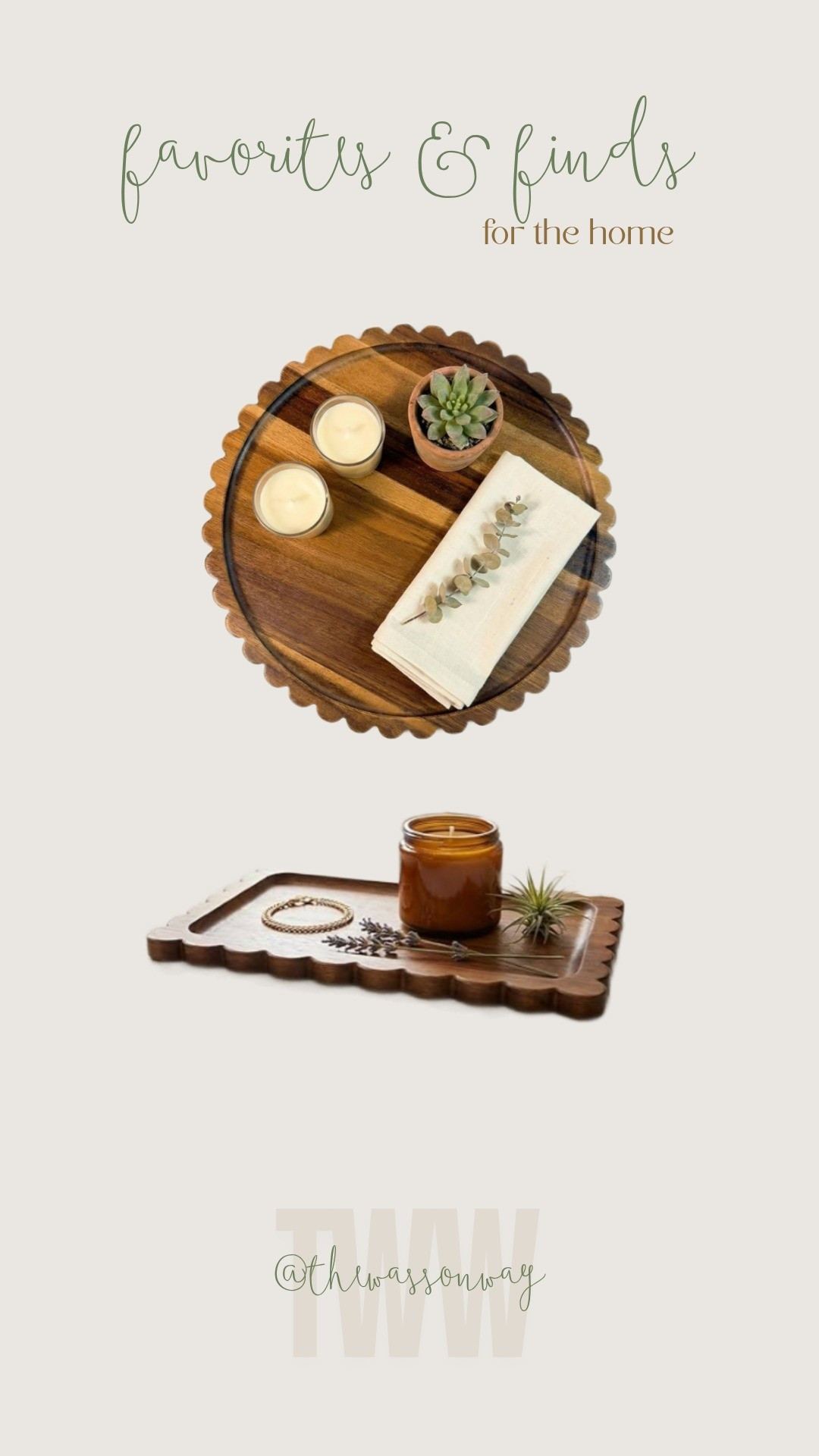 Cute scalloped wooden trays. Affordable & cute! 

#LTKU #LTKSaleAlert #LTKHome