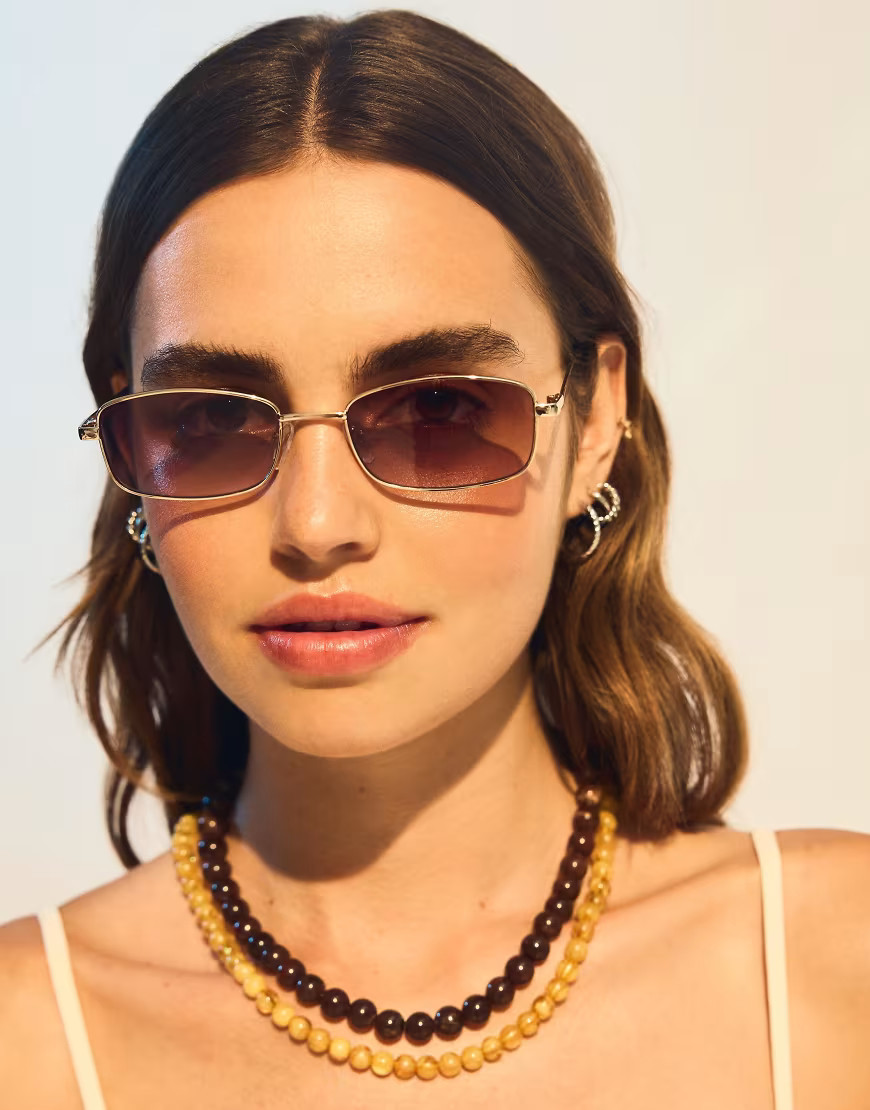 Bershka Metallic sunglasses in gold | ASOS (Global)