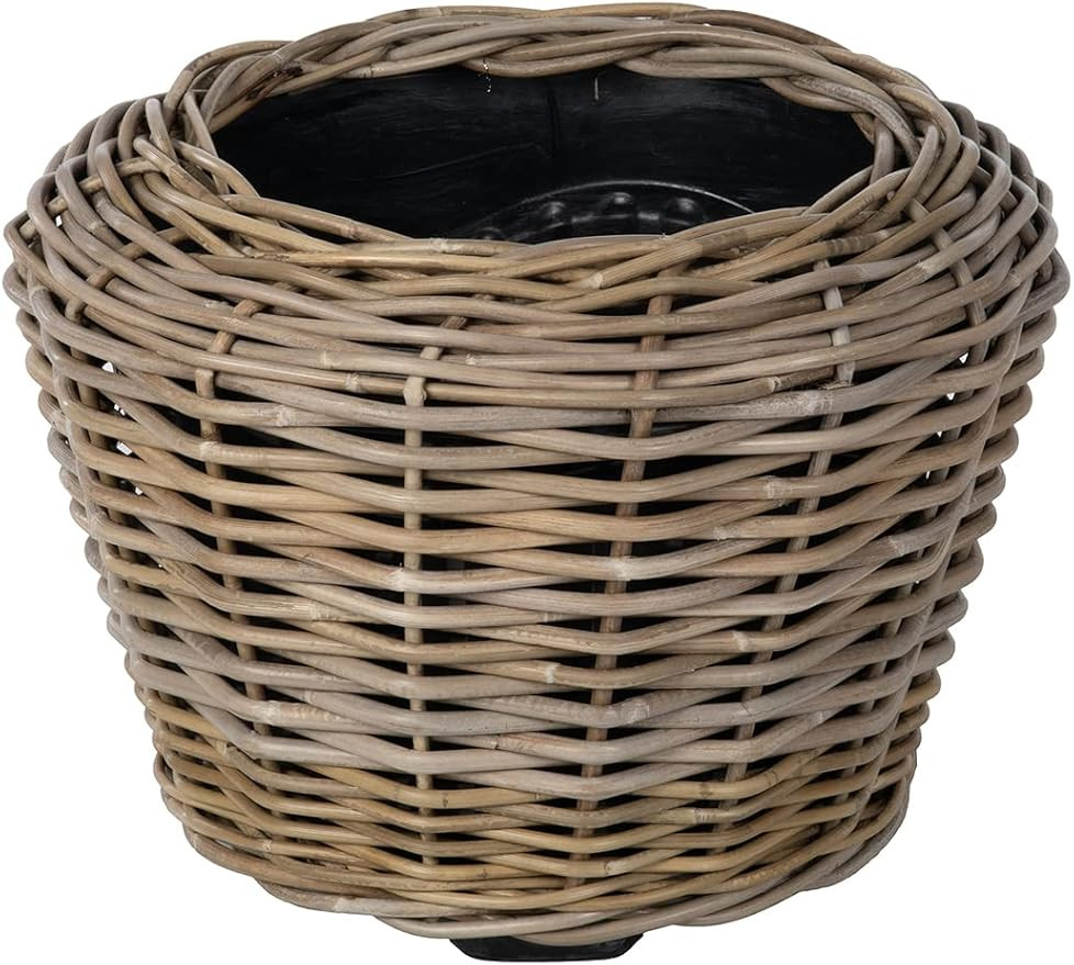 Rattan Kobo Indoor & Outdoor Planter Basket with Plastic Pot, Medium, 3.5 Gallon Soil Capacity | Amazon (US)